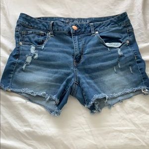 Midi length denim shorts